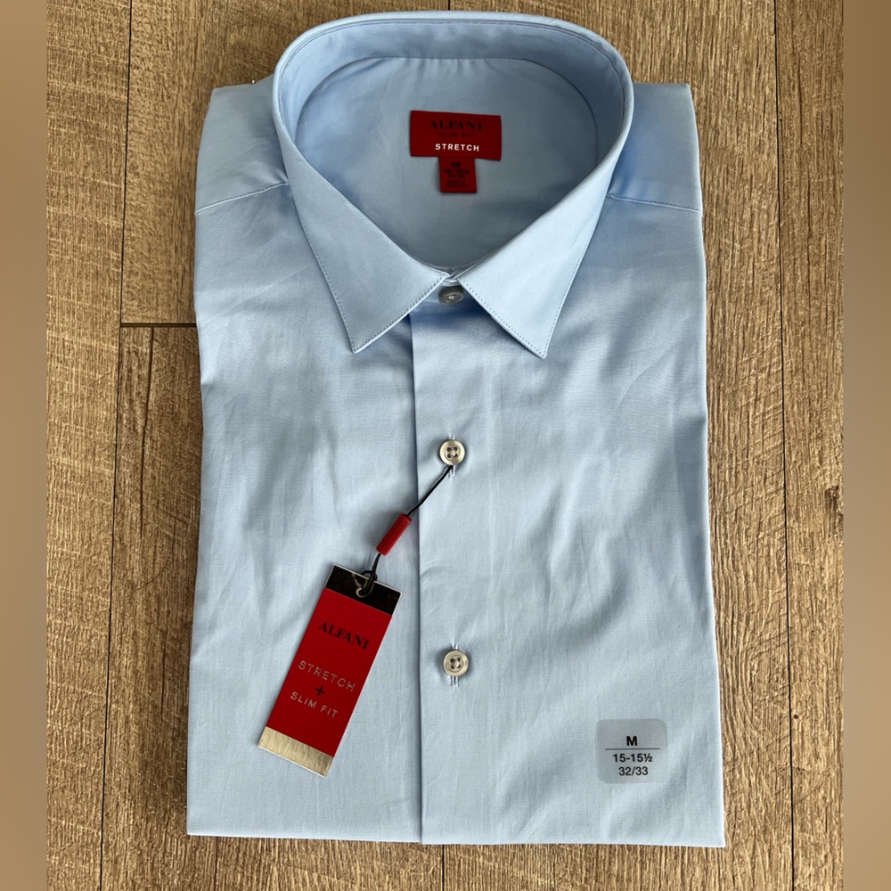 Alfani Sky Blue Dress Shirt (M) *NEW*